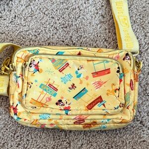 Disney Colorful Character Print Yellow Crossbody Bag